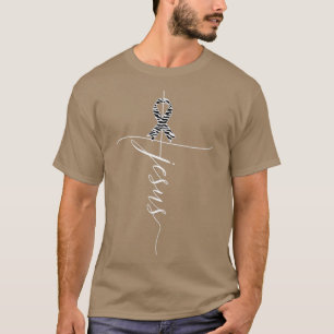 Krebsbewusstsein Jesus Zebra Ribbon Geschenk T-Shirt