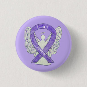 Krebsbewusstsein Lavendelband-Engels-Button-Anstec Button
