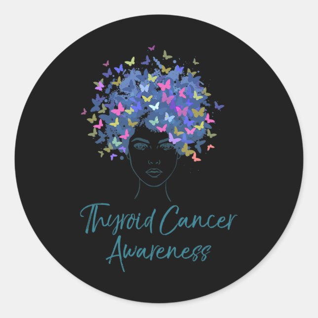 Krebsbewusstsein Lila Schmetterlinge Geschenk Runder Aufkleber (Vorderseite)
