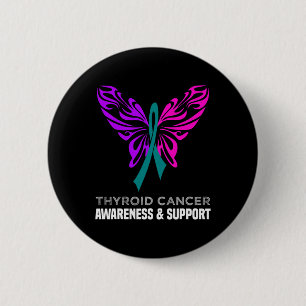 Krebsbewusstsein Pink Aquamarin Blue Ribbon Butter Button
