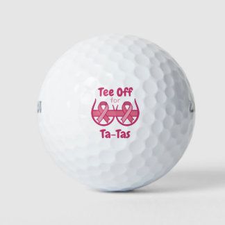 Krebsbewusstsein Pinkes Tee-Off-Ta-Tas Golfball