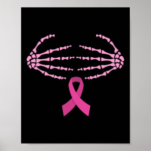 Krebsbewusstsein Skelett Hände BH Band Frauen Poster