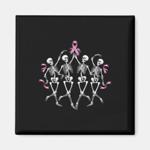 Krebsbewusstsein Skelett tanzen rosa Multifunktion Magnet