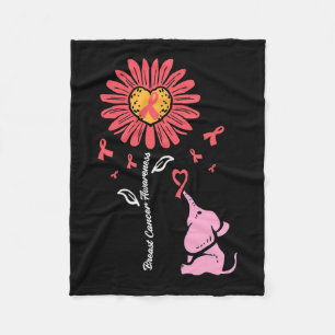 Krebsbewusstsein Sonnenblumen Elefant Girl Kinder Fleecedecke