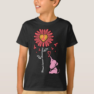 Krebsbewusstsein Sonnenblumen Elefant Girl Kinder T-Shirt