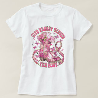Krebsbewusstsein tragen wir rosa T-Shirt