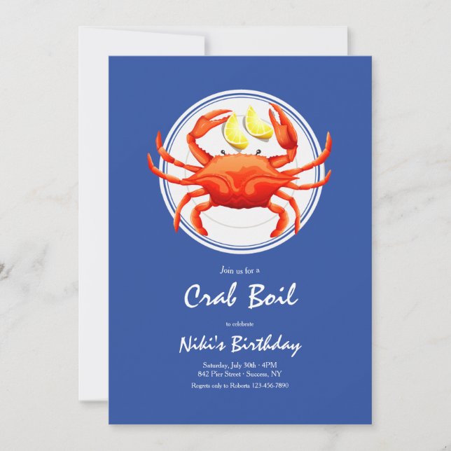 Krebse auf einer Platte Einladung (Vorderseite)