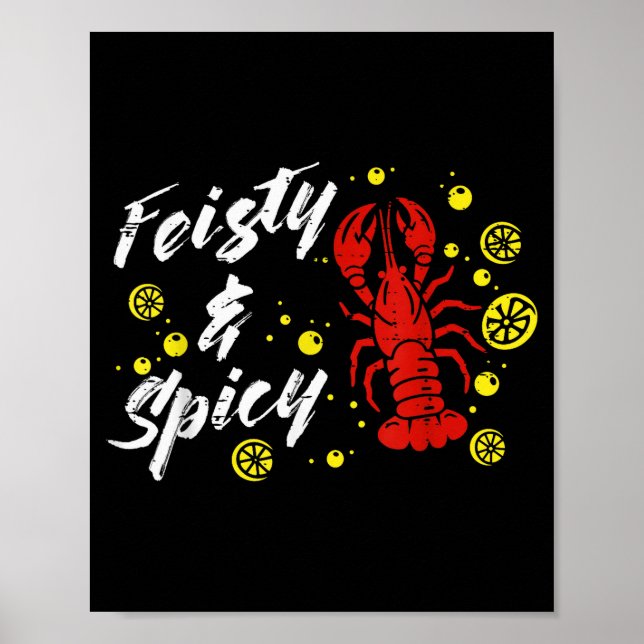 Krebse Feisty Und Scy Zitronen Crawfish Frauen Män Poster (Vorne)