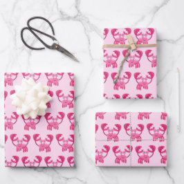 Krebse Geburtstagsparty Rosa Meer Kreation Geschenkpapier Set