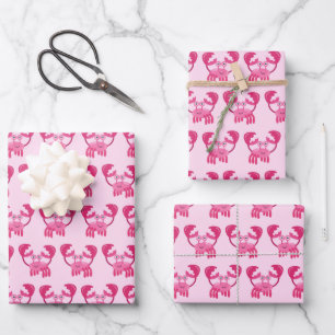 Krebse Geburtstagsparty Rosa Meer Kreation Geschenkpapier Set