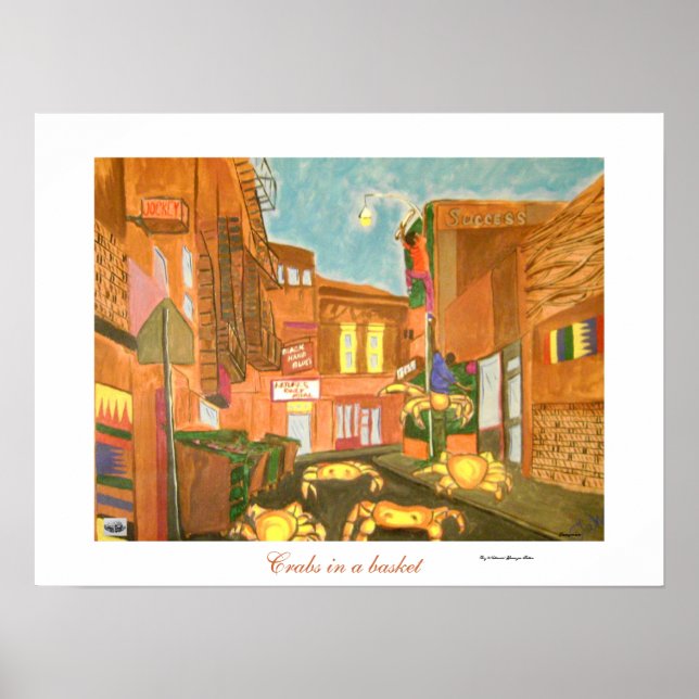 Krebse in einem Korb Poster (Vorne)