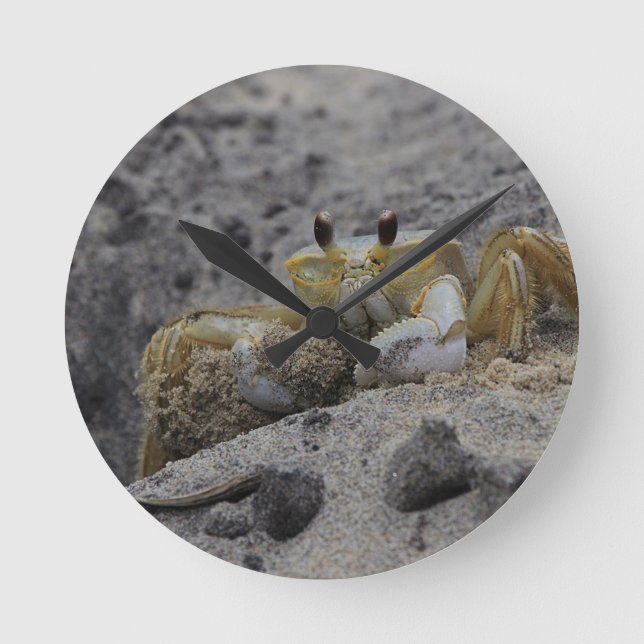 Krebse, Krebse, Sand Runde Wanduhr (Vorderseite)