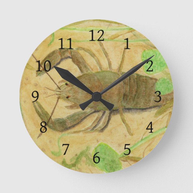 Krebse Runde Wanduhr (Vorderseite)