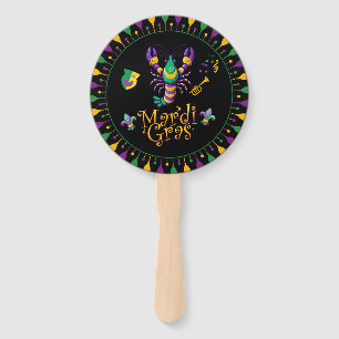 Krebse/Trompete/Maske/Lilie Mardi Gras Fächer