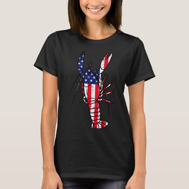 Krebse US-Flagge Krebse Hummer Patriotische Männer T-Shirt (Vorderseite)