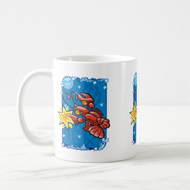 Krebserkrabbe am Nachthimmel Kaffeetasse (Links)