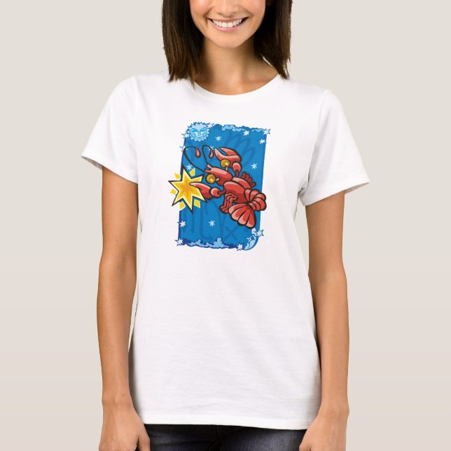 Krebserkrabbe am Nachthimmel T-Shirt (Vorderseite)