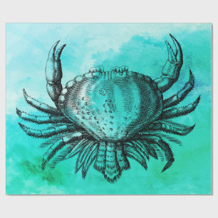 Krebserkrankung (Sea Life) (Unterwasser) Vintage I Geschenkpapier