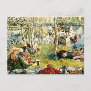 Krebsfischen, Kunst von Carl Larsson Postkarte