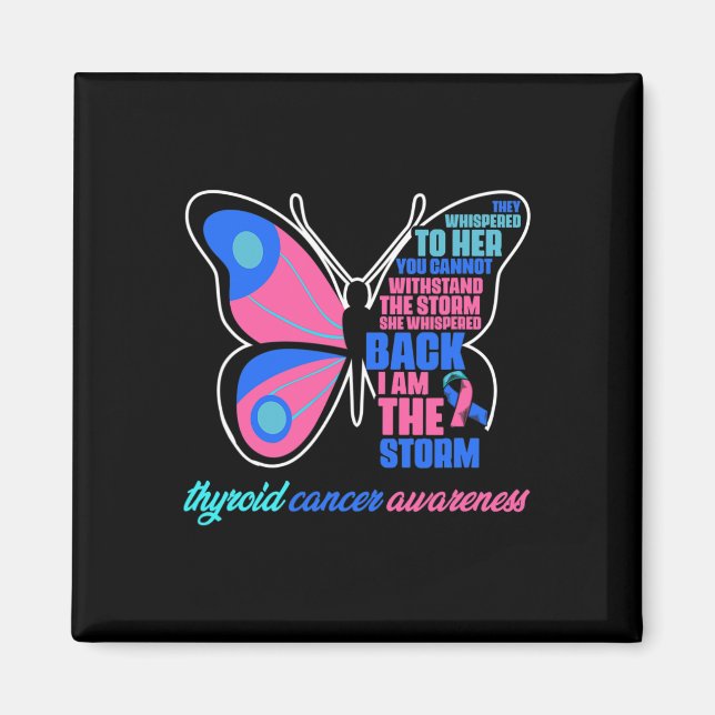 Krebsgeschmetterling - Schilddrüsenüberlebensmitte Magnet (Vorne)