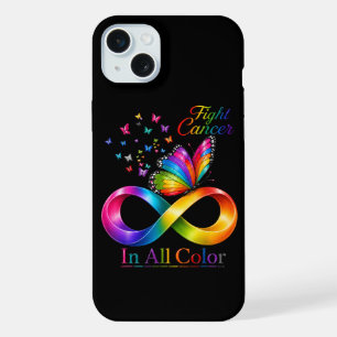 Krebskampf in allen Farben Regenbogen Schmetterlin iPhone 15 Plus Hülle