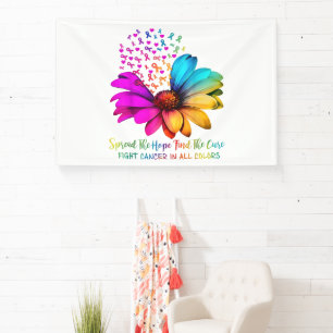 Krebskampf in allen und jeder Farbe Bänder Blume Banner
