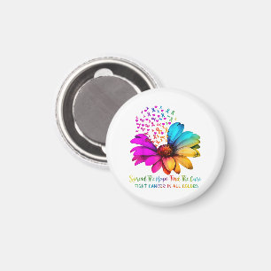 Krebskampf in allen und jeder Farbe Bänder Blume Magnet