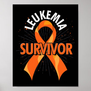Krebskampf Unterstützer Orange Band Leukämiebewuss Poster