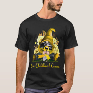Krebskindheitsbewusstsein Goldene Schleife Gnom  T-Shirt