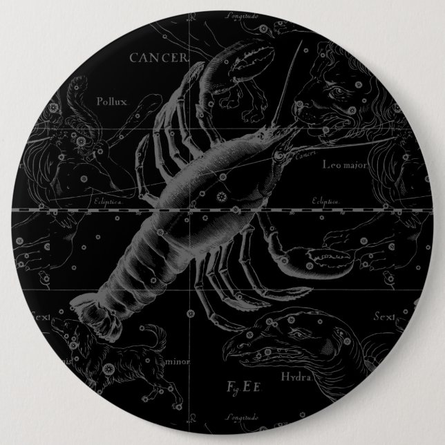 Krebskonstellation Hevelius 1690 Dekor Button (Vorderseite)