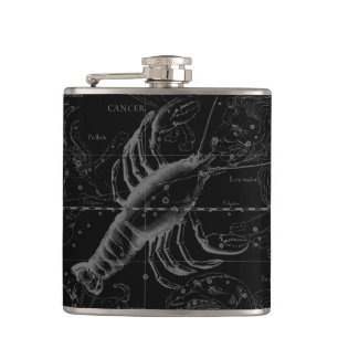 Krebskonstellation Karte Black Hevelius circa 1690 Flachmann