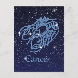 Krebskonstellation und Sternzeichen mit Sternen Postkarte