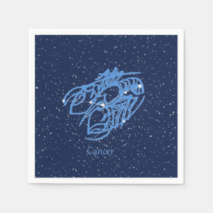 Krebskonstellation und Sternzeichen mit Sternen Serviette
