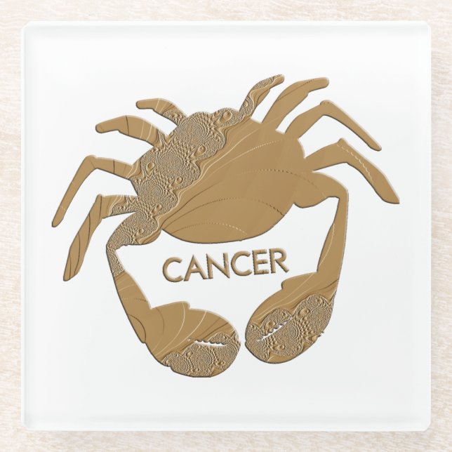 Krebskrebs Zodiac Glasuntersetzer (Vorderseite)
