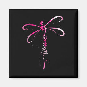 Krebskrieger Brustkrebs-Bewusstseinsdragonfly Magnet
