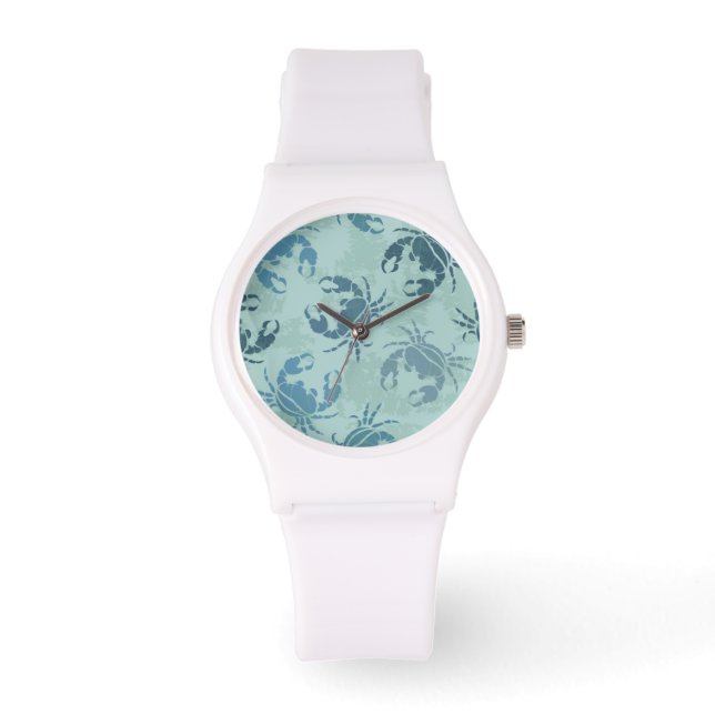 Krebsmuster der gefärbte Krawatte Armbanduhr (Vorderseite)