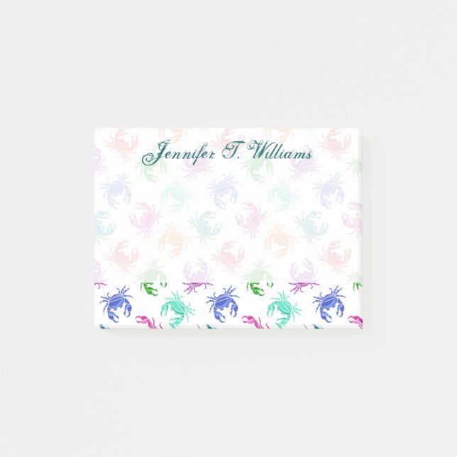 Krebsmuster| Name hinzufügen Post-it Klebezettel (Vorderseite)