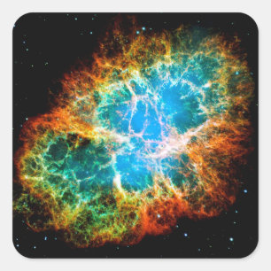 Krebsnebel Supernovaüberrest Hubble-Weltraumfoto Quadratischer Aufkleber