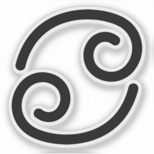 Krebsschwarzes astrologisches Symbol Wasserzeichen Aufkleber