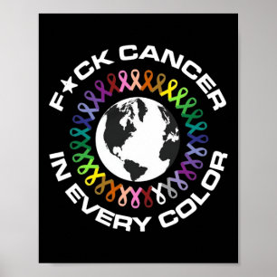 Krebsschweinerei in jeder Farbe Weltkrebstag für M Poster