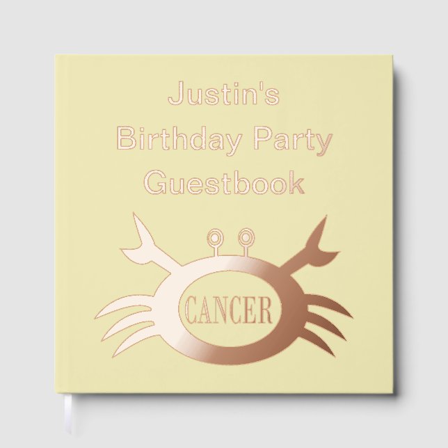 Krebsstern - Krebs zum Geburtstag Gästebuch (Vorderseite)