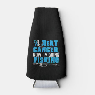 Krebsüberleben Fischerei Geschenk T-Shirt I Beat Flaschenkühler