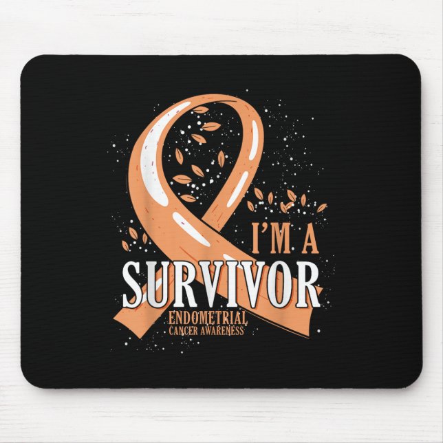 Krebsüberleben Peach Ribbon Endometriumkrebs Aw Mousepad (Vorne)