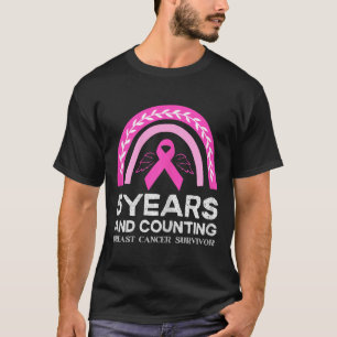 Krebsüberleben T-Shirt 5 Jahre Krebs frei rosa Reg