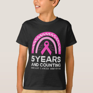 Krebsüberleben T-Shirt 5 Jahre Krebs frei rosa Reg