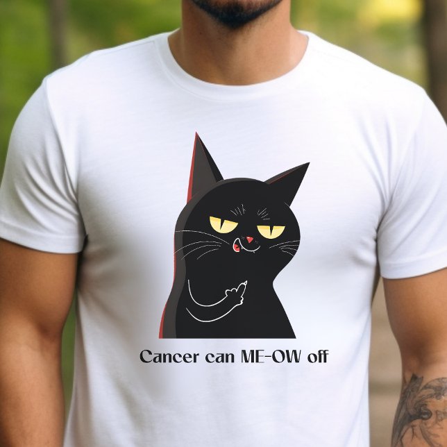 Krebsüberlebende wütende Katzenkatze Shirt, aufgel T-Shirt (Von Creator hochgeladen)