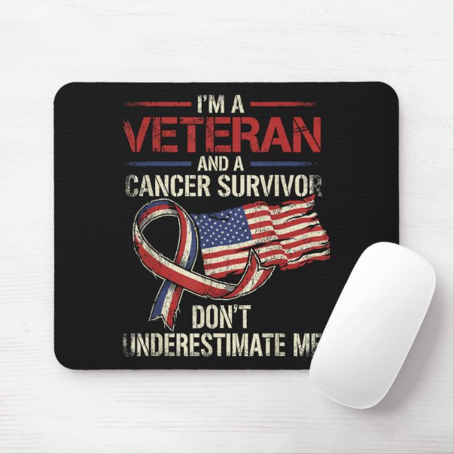 Krebsüberlebender Veteran - Unterschätze mich nich Mousepad (Mit Mouse)