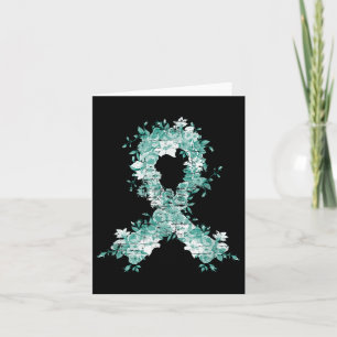 Krebsüberlebung Geschenk Aquamarine Ribbon Ovarial Karte