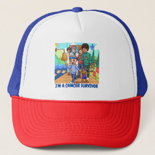 Krebsüberlebung Hat Red White Blue Baseball Hat Truckerkappe