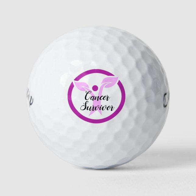 Krebsüberlebung Rosa Grafik Design Ladys Golfball (Vorderseite)